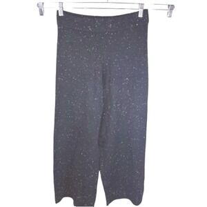 Zara Womens Wide Leg Speckled‎ Sparkle Knit Size Small Pants Black Grunge Punk